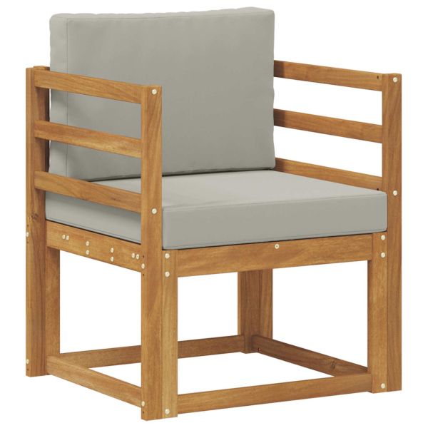 Комплект дивани за открито Солидно акациево дърво и полиестер