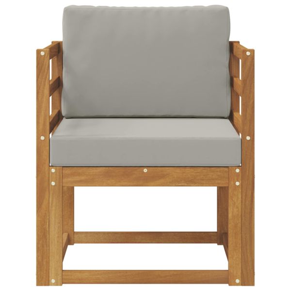 Комплект дивани за открито Солидно акациево дърво и полиестер