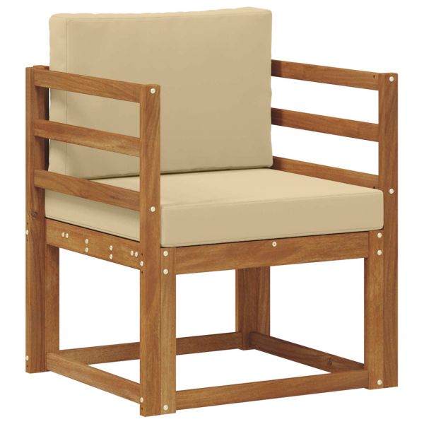 Комплект дивани за открито Солидно акациево дърво и полиестер