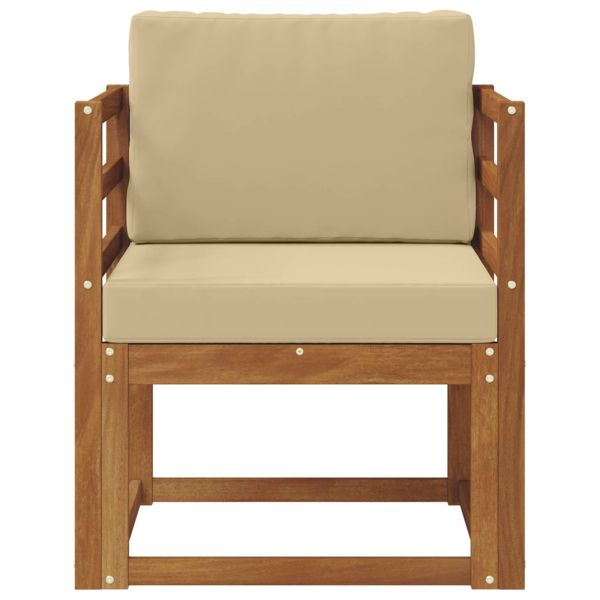 Комплект дивани за открито Солидно акациево дърво и полиестер