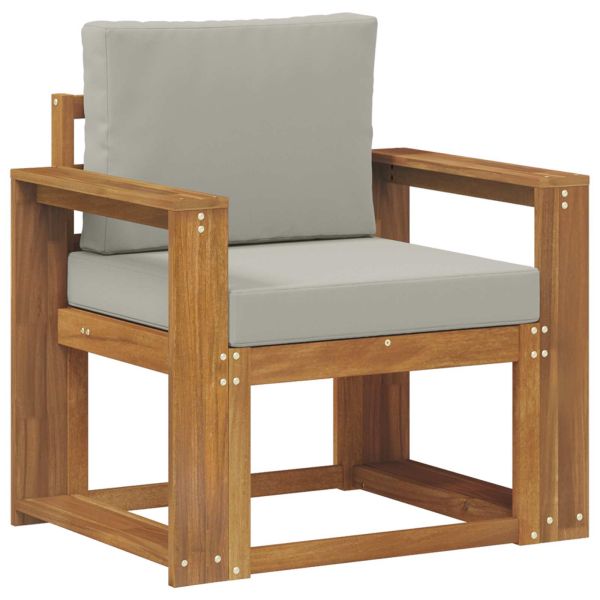 Комплект дивани за открито Солидно акациево дърво и полиестер