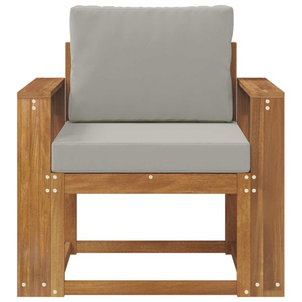 Комплект дивани за открито Солидно акациево дърво и полиестер