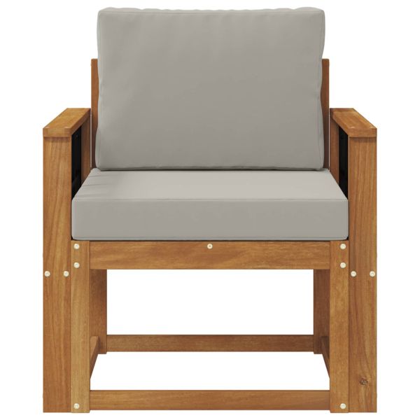 Комплект дивани за открито Солидно акациево дърво и полиестер