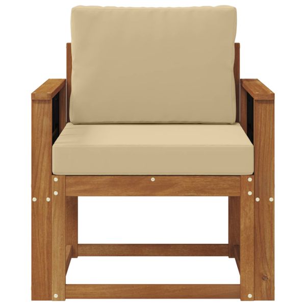 Комплект дивани за открито Солидно акациево дърво и полиестер