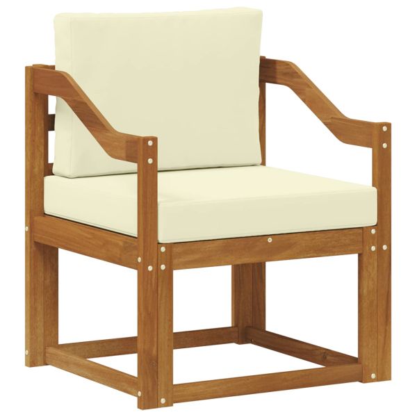 Комплект дивани за открито Солидно акациево дърво и полиестер