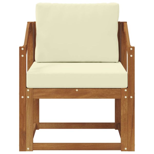 Комплект дивани за открито Солидно акациево дърво и полиестер