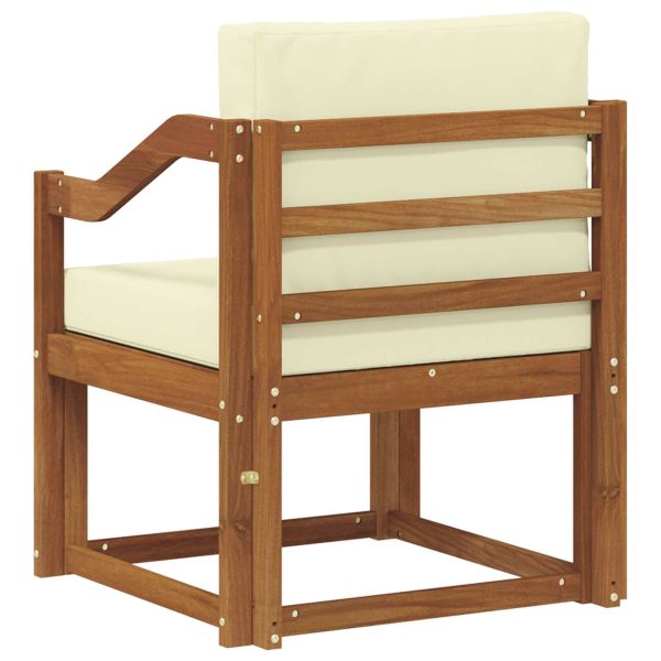 Комплект дивани за открито Солидно акациево дърво и полиестер