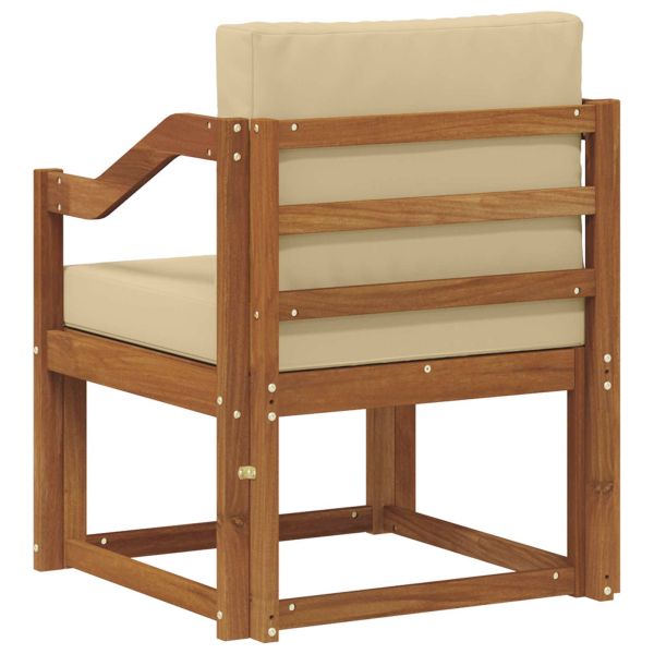 Външен диван Солидно акациево дърво и полиестер Естествен