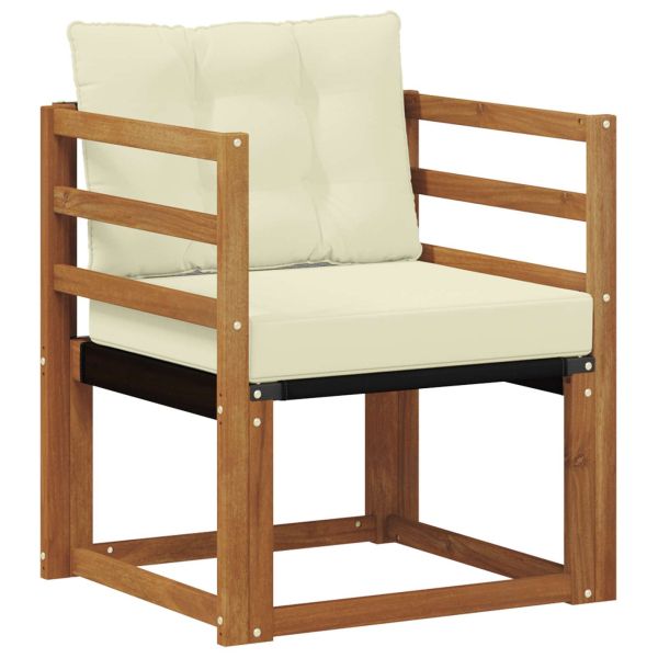 Комплект дивани за открито Солидно акациево дърво и текстилена