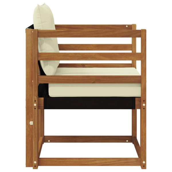 Комплект дивани за открито Солидно акациево дърво и текстилена