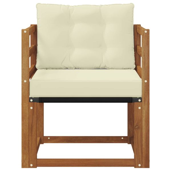 Комплект дивани за открито Солидно акациево дърво и текстилена