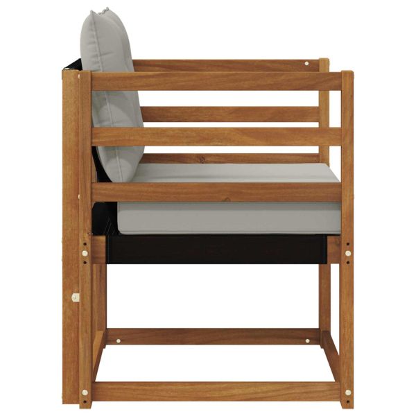 Комплект дивани за открито Солидно акациево дърво и текстилена