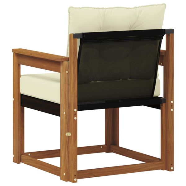 Комплект дивани за открито Солидно акациево дърво и текстилена