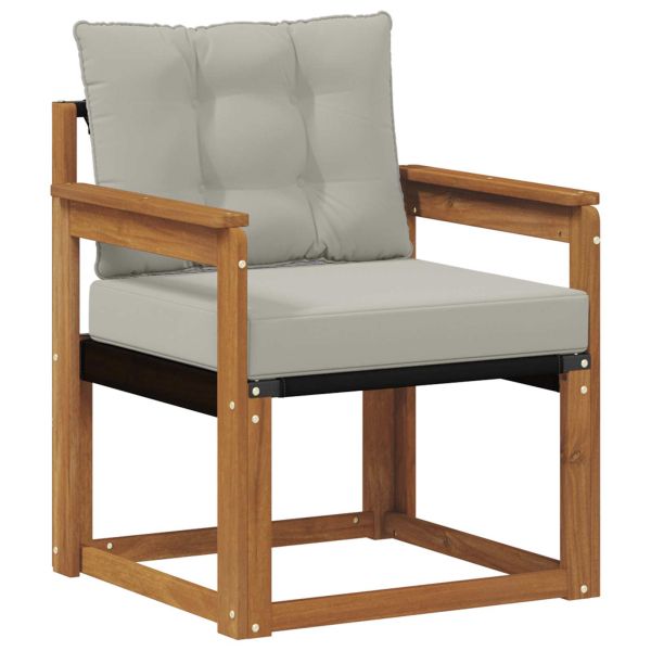 Комплект дивани за открито Солидно акациево дърво и текстилена