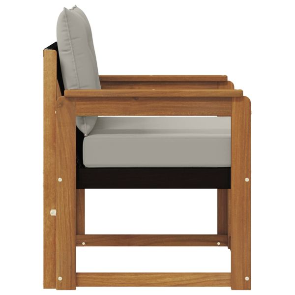 Комплект дивани за открито Солидно акациево дърво и текстилена