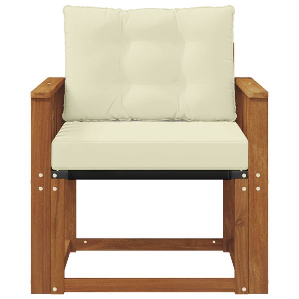 Комплект дивани за открито Солидно акациево дърво и текстилена