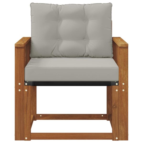 Комплект дивани за открито Солидно акациево дърво и текстилена