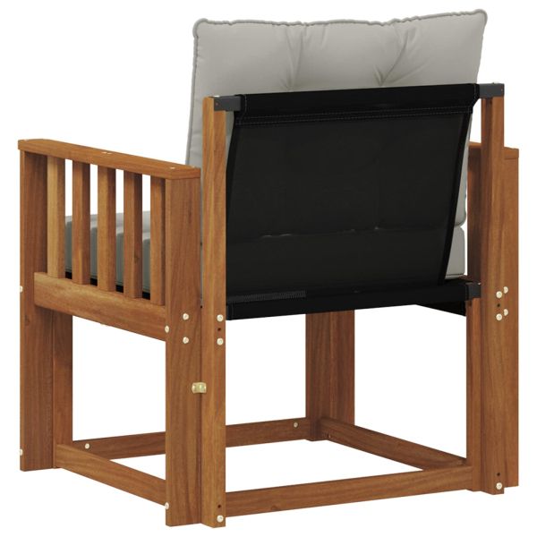 Комплект дивани за открито Солидно акациево дърво и текстилена