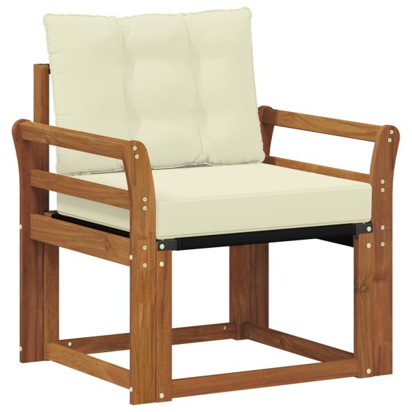 Комплект дивани за открито Солидно акациево дърво и текстилена