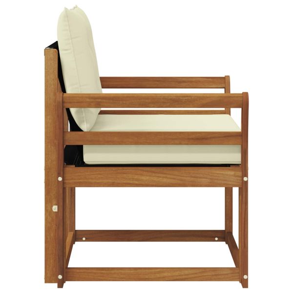 Комплект дивани за открито Солидно акациево дърво и текстилена