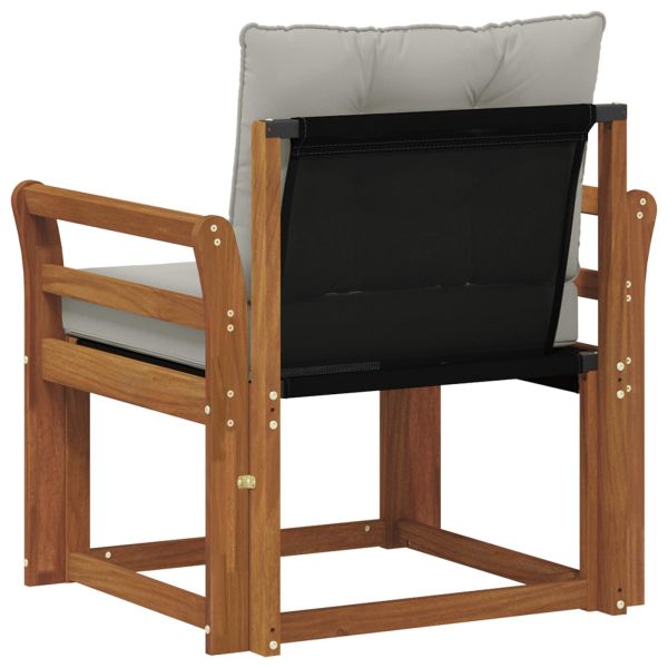 Комплект дивани за открито Солидно акациево дърво и текстилена