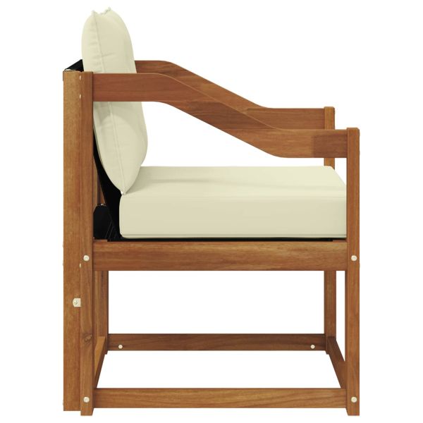 Комплект дивани за открито Солидно акациево дърво и текстилена