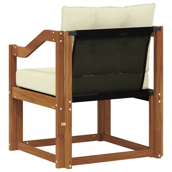 Комплект дивани за открито Солидно акациево дърво и текстилена