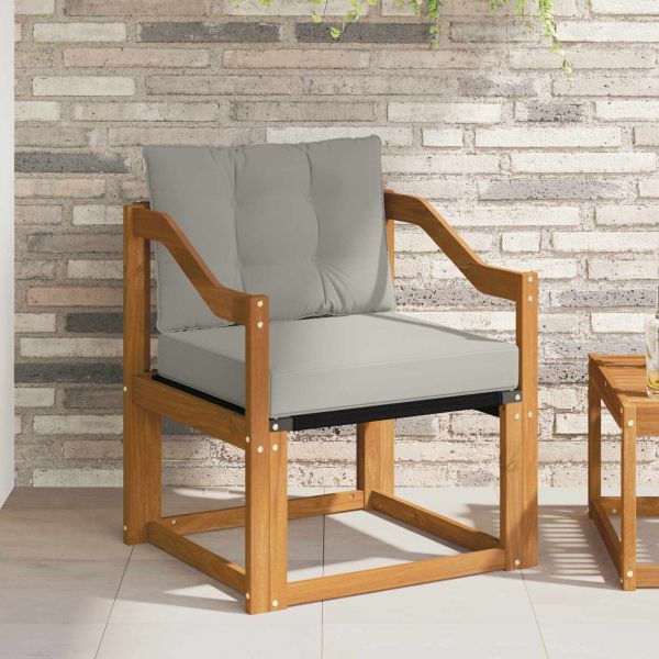 Комплект дивани за открито Солидно акациево дърво и текстилена