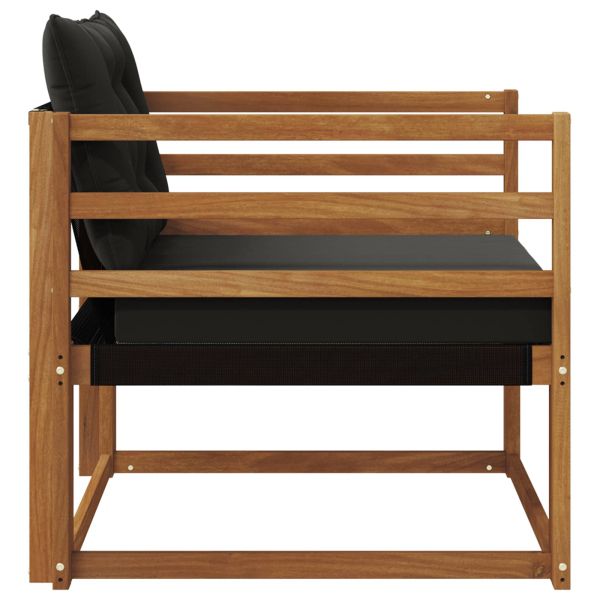 Комплект дивани за открито Солидно акациево дърво и текстилена