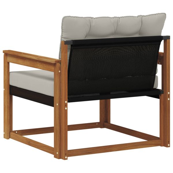 Комплект дивани за открито Солидно акациево дърво и текстилена