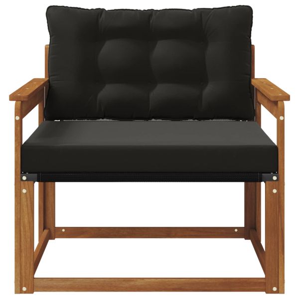 Комплект дивани за открито Солидно акациево дърво и текстилена