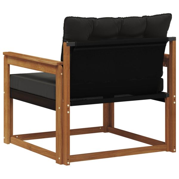 Комплект дивани за открито Солидно акациево дърво и текстилена