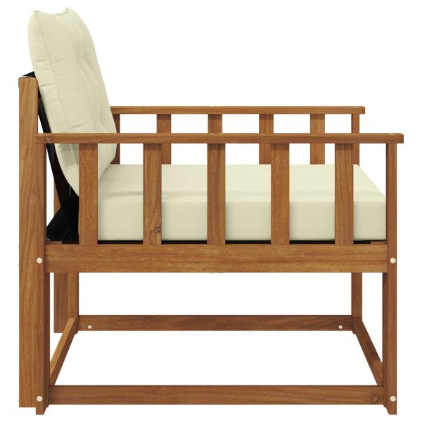 Комплект дивани за открито Солидно акациево дърво и текстилена