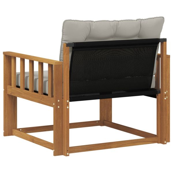 Комплект дивани за открито Солидно акациево дърво и текстилена