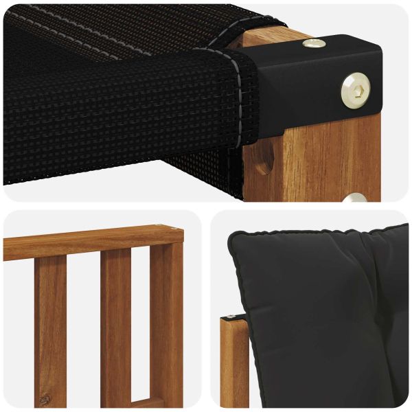 Комплект дивани за открито Солидно акациево дърво и текстилена