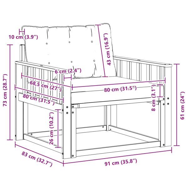 Комплект дивани за открито Солидно акациево дърво и текстилена