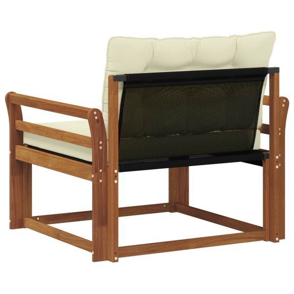 Комплект дивани за открито Солидно акациево дърво и текстилена