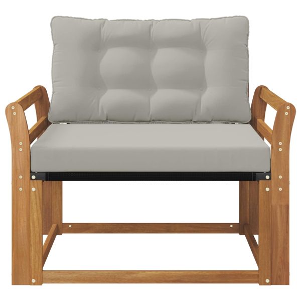 Комплект дивани за открито Солидно акациево дърво и текстилена