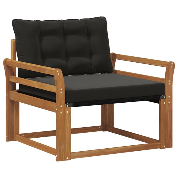 Комплект дивани за открито Солидно акациево дърво и текстилена