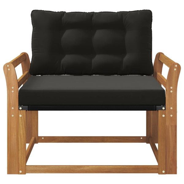 Комплект дивани за открито Солидно акациево дърво и текстилена