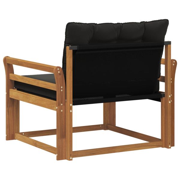 Комплект дивани за открито Солидно акациево дърво и текстилена