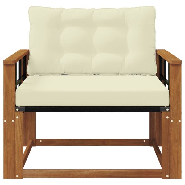 Комплект дивани за открито Солидно акациево дърво и текстилена