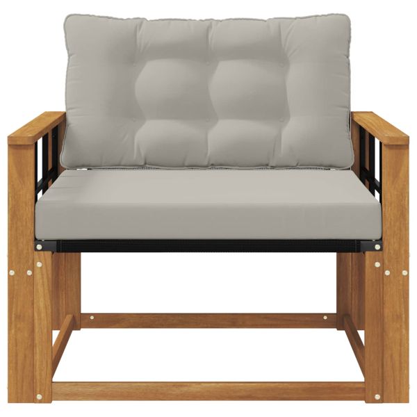 Комплект дивани за открито Солидно акациево дърво и текстилена