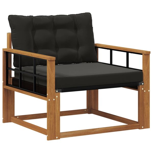 Комплект дивани за открито Солидно акациево дърво и текстилена