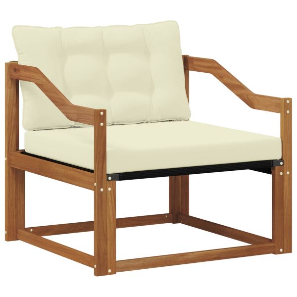 Комплект дивани за открито Солидно акациево дърво и текстилена