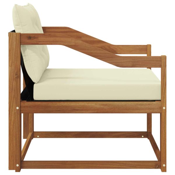 Комплект дивани за открито Солидно акациево дърво и текстилена