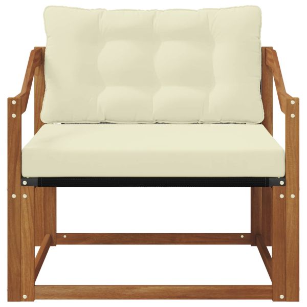 Комплект дивани за открито Солидно акациево дърво и текстилена