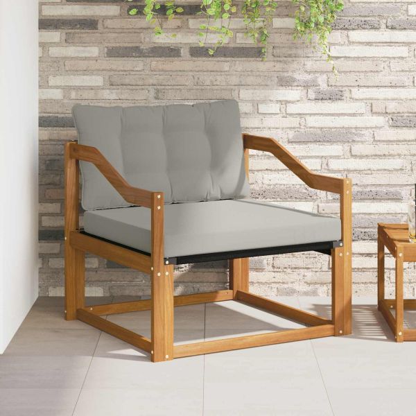 Комплект дивани за открито Солидно акациево дърво и текстилена