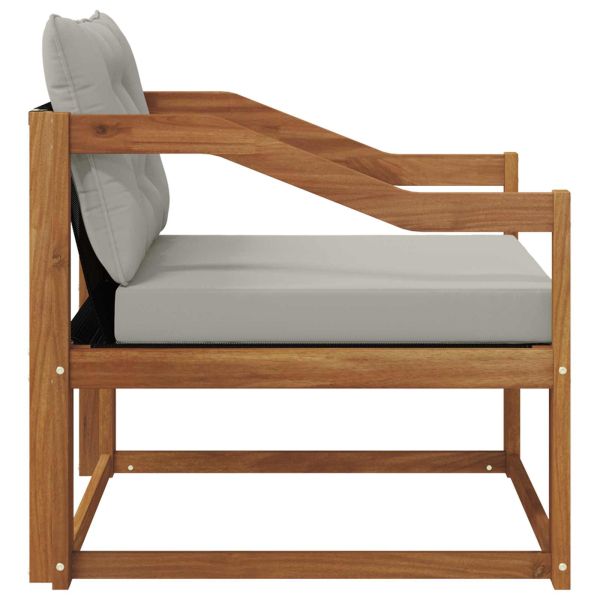 Комплект дивани за открито Солидно акациево дърво и текстилена