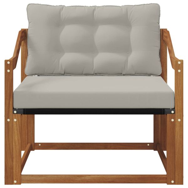 Комплект дивани за открито Солидно акациево дърво и текстилена